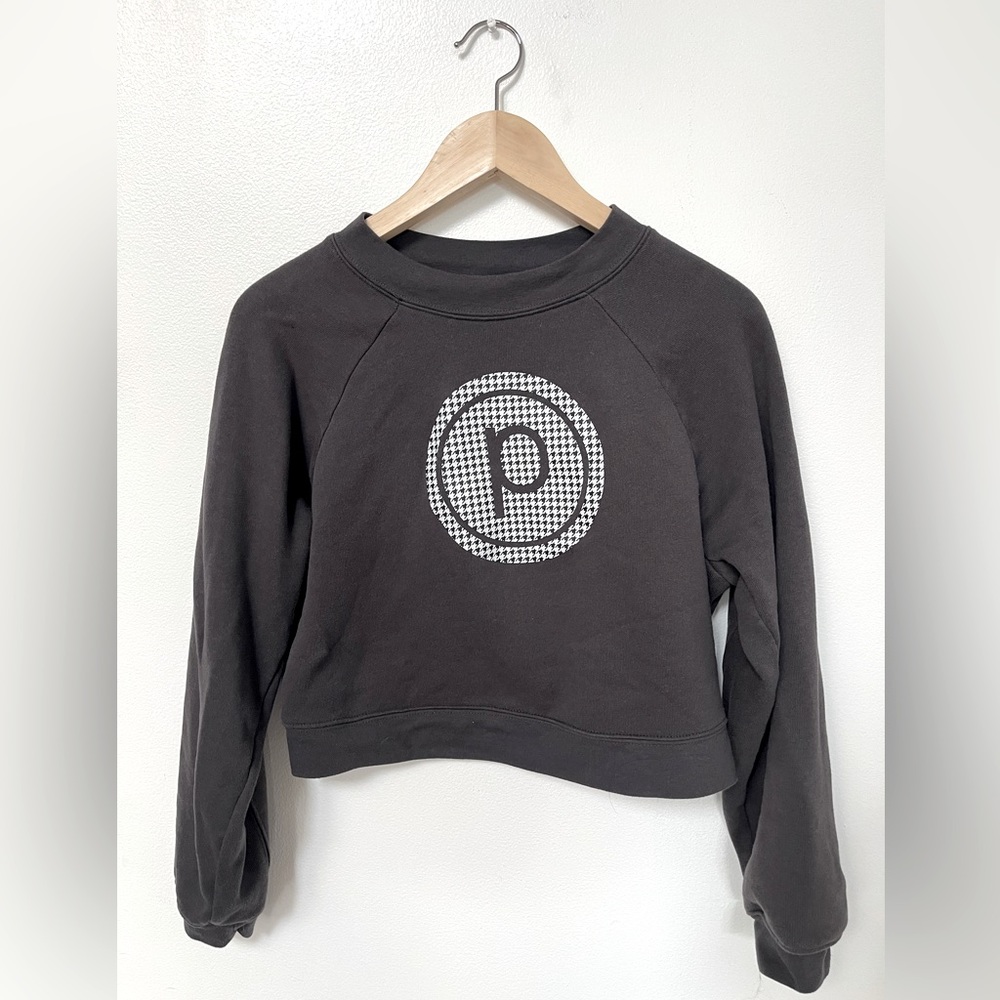 Pure Barre houndstooth cropped sweater